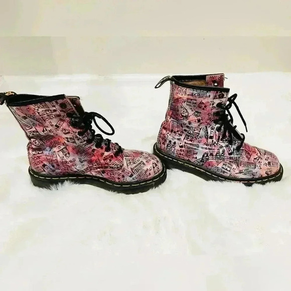 Rare Dr Martens Vintage 90's London Scene Allover Print - Picture 5 of 9